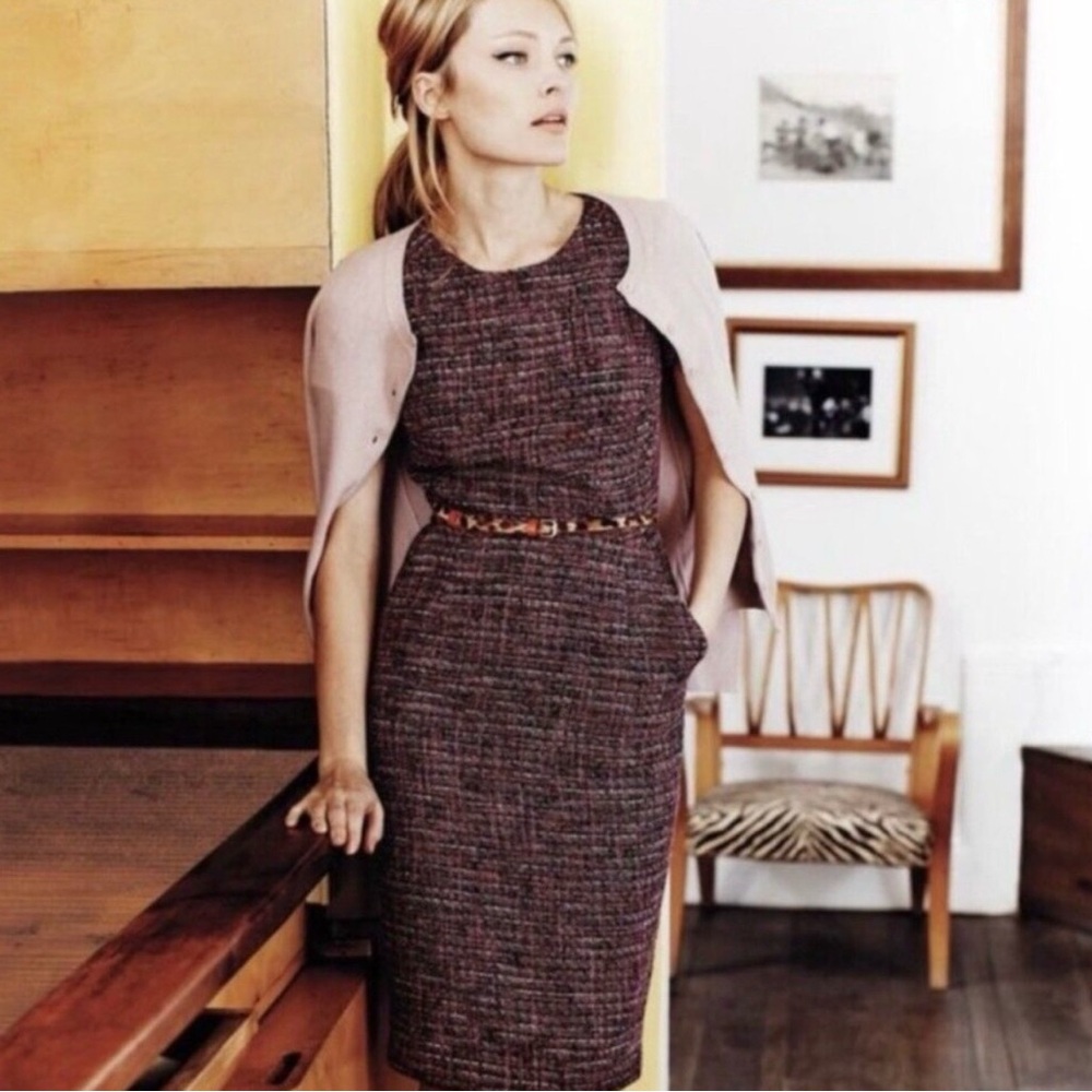 Boden Pink and Brown Tweed Dress